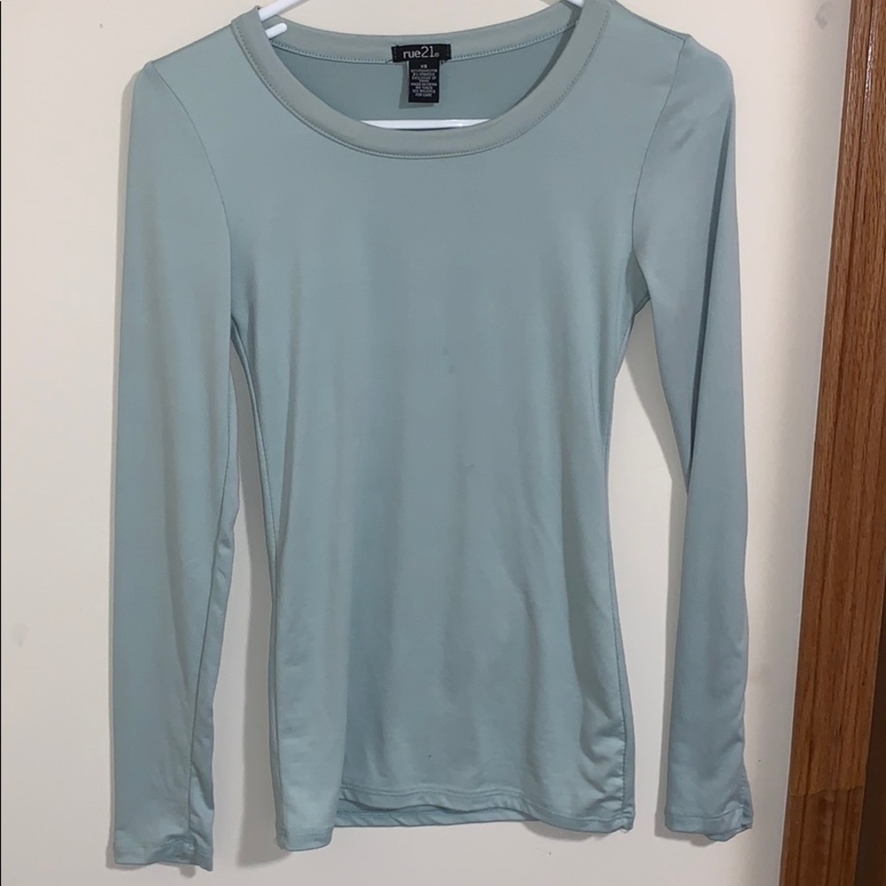forever 21 mint green skin tight shirt